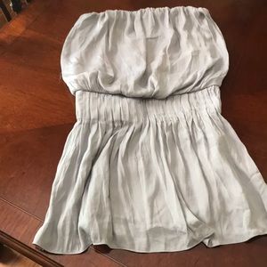 Super cute strapless mini! Stitched down pleats in front are so flattering!